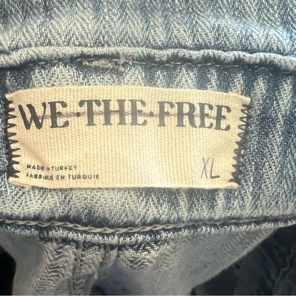 We the Free Noah Foldover Harem Pants Jeans Railroad Stripe Pleating Size XL - Picture 4 of 11